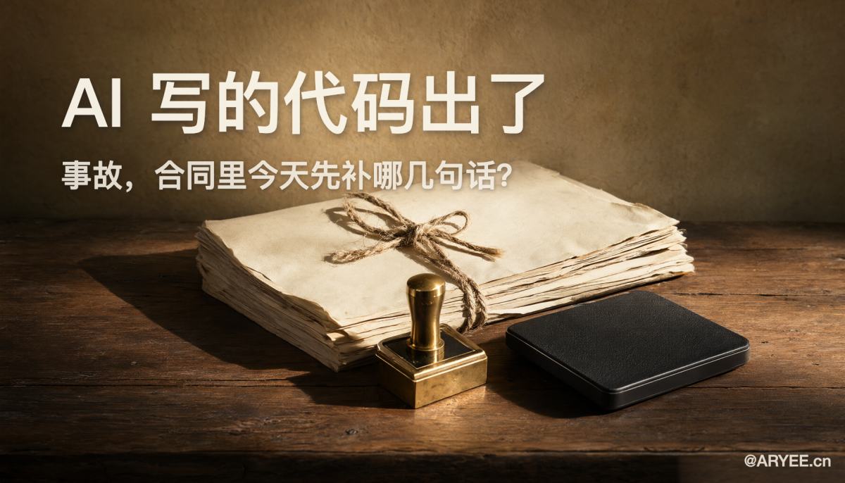 AI 写的代码出了事故，合同里今天先补哪几句话？