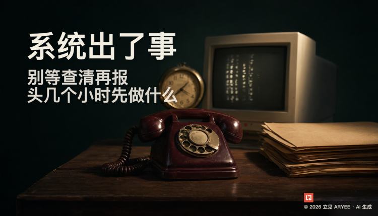 系统出了事，别等查清再报